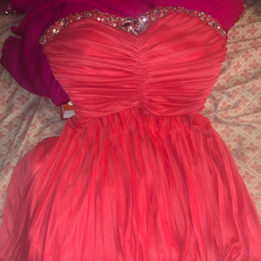 Long prom dress with rhinestones only worn once